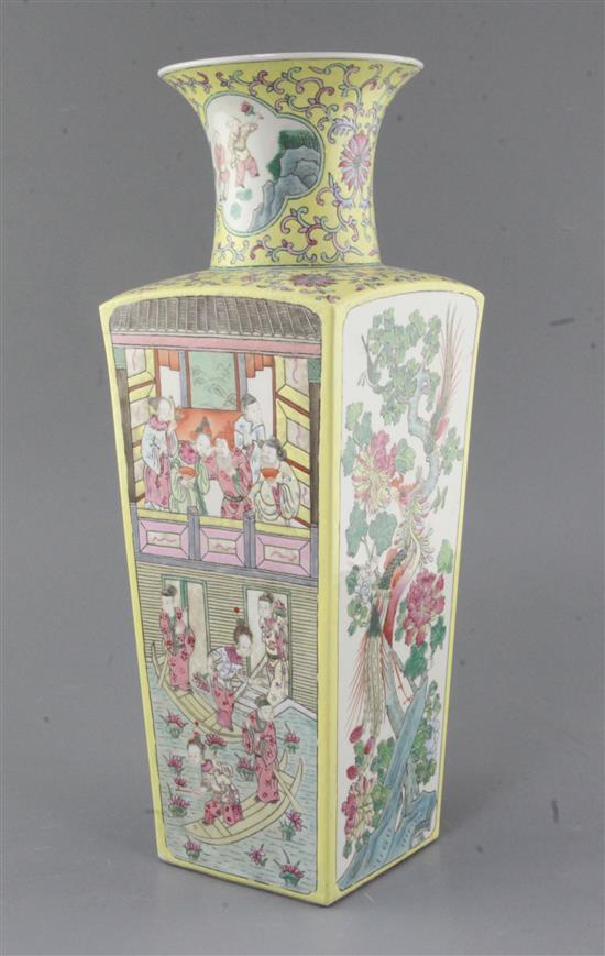 A Chinese Qianlong style square tapered high shouldered vase height 42cm